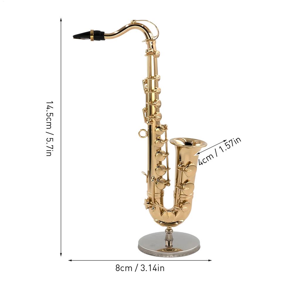 Saxophon Modell Miniatur Saxophon Modell Sammlerstück Musikinstrument Mit Ständer Koffer Zur Ausstellung Heimdekoration Weihnachten