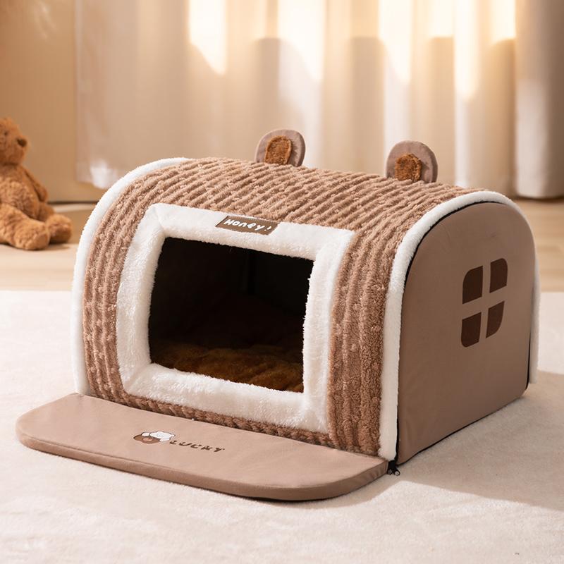 Dog house A small-sized pet house that can be easily washed provides warmth in winter closed-type house all seasons for sleeping