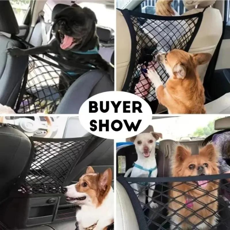 2pcs Storage Bag Pet Car Barrier - Dog Barrier Mesh, Back Seat Guard, Safety Protector Mesh Net, Pet Guard, Dog Safety Barrier