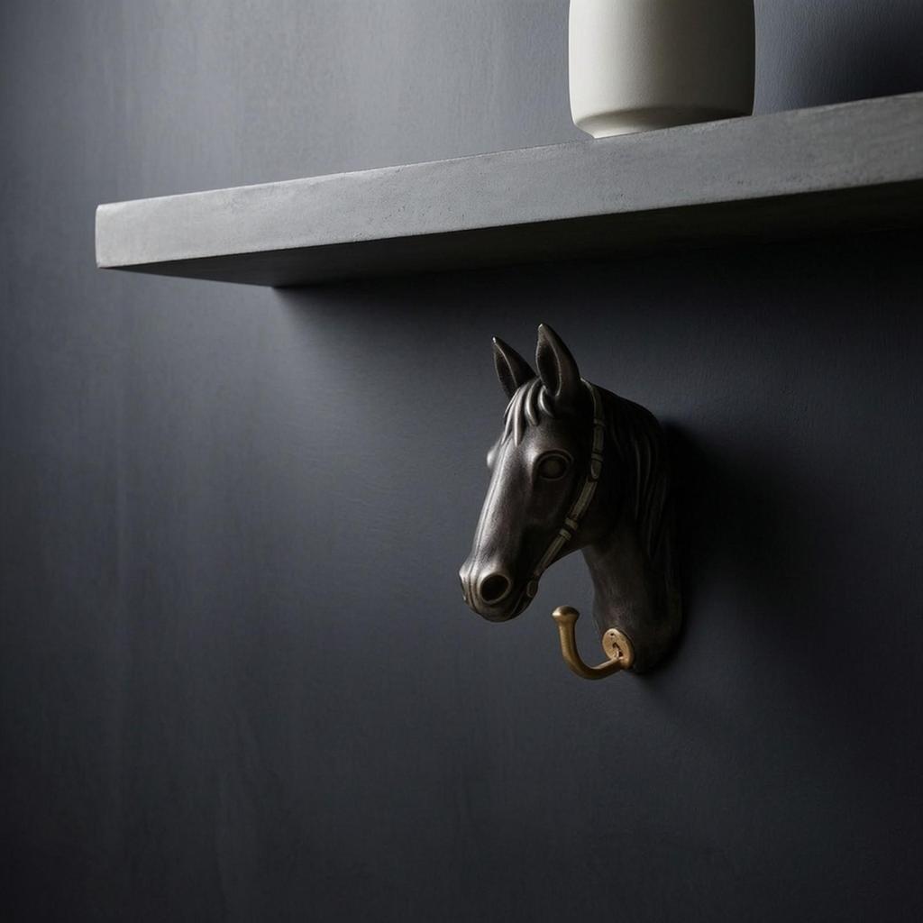 Horse Head Wall Hook Vintage Handmade Look for Closet