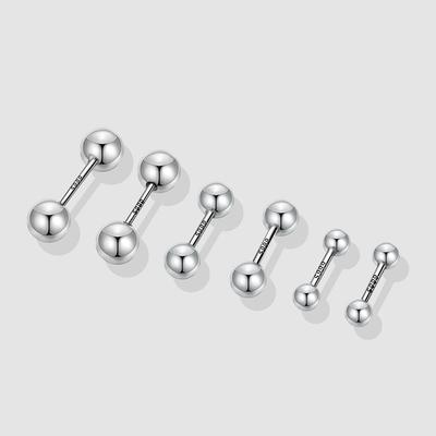 Double-headed Round Bead Earrings Screw Earrings Ear Bone Nails Year Ear Piercing Ear Decoration