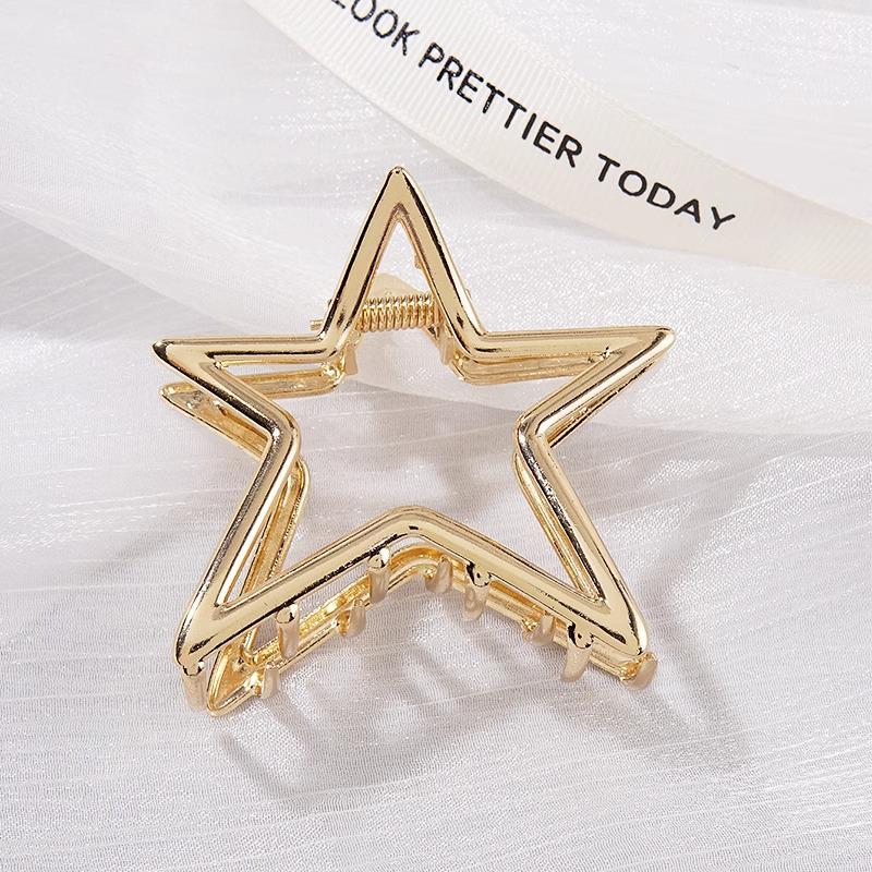 

2024 Hollow Star Metal Claw Hair Clip for Women - Small Shark Clip Hair Accessories