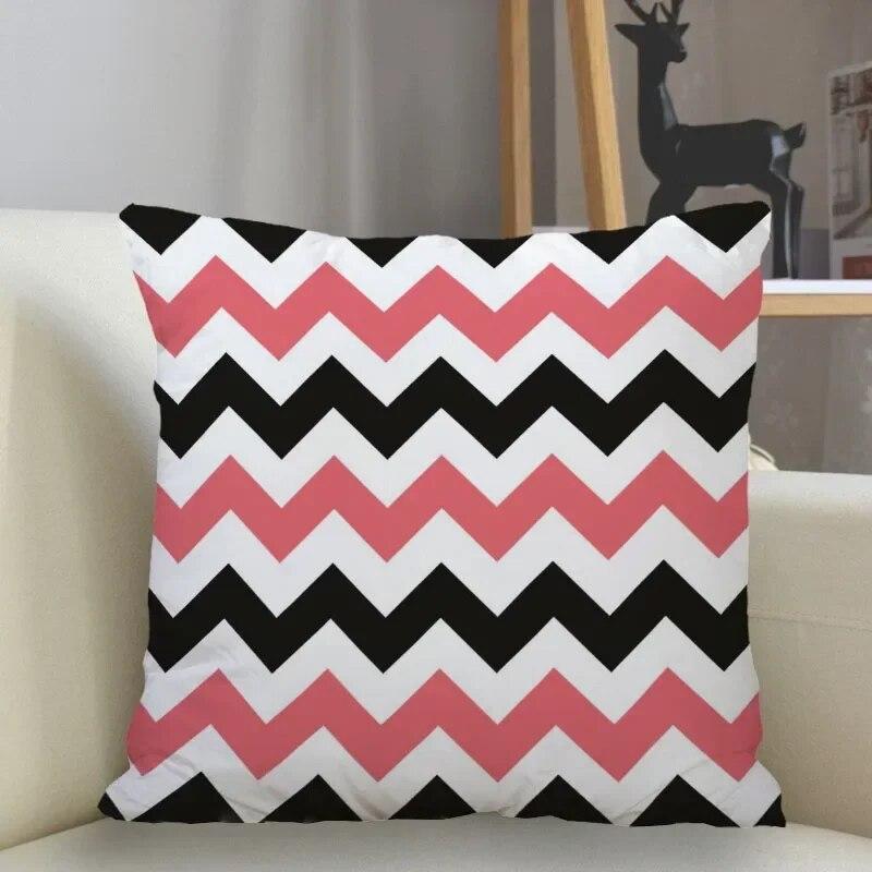 Striped Color Pillowcase Square Cover Zipper