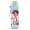 1PC Cute Pink Rag Doll Toy Art Print 750ml Color Plastic Sports Water Bottle Leakproof Flip Straw Lid Suitable for Sports Office Home Use