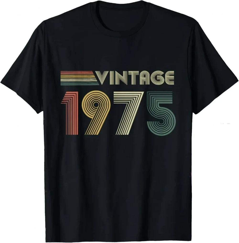50th Birthday Gifts Men Women 50 Years Old Vintage 1975 Party TShirt Women Men Clothing Streetwear Graphic T Shirts Tops