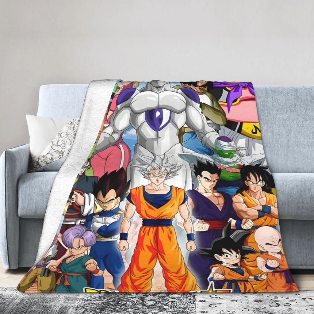 DBZ Quest Plush Blanket Novelty Throw Blanket for Sofa Bedding Lounge 125*100cm Bedspreads,