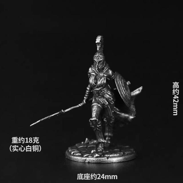 Metal Ancient Greek Warrior Miniature | Historical Soldier Figure | Board Game Piece | Desktop Ornament - Collectible Model