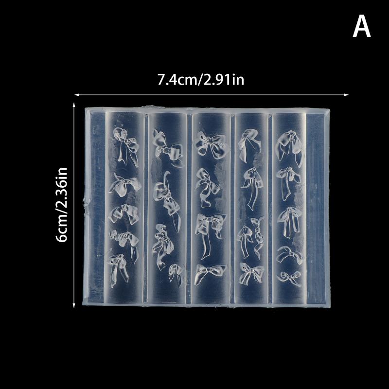 

3D Bowknot Silicone Nail Art Molds Multiple Ribbon Lace Bows Shaping Mould for DIY Gel Acrylic Saloon Home Nail Design
