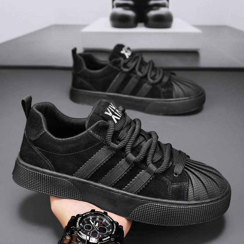 

Мужская обувь Shell head, весенне-летняя, для работы на стройплощадке, полностью черная, рабочая обувь, водонепроницаемая, мужская, модная, спортивная, для сноубординга, толстая 39