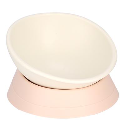 Pets Bowl Dog Cat Tilted Pet Bowls Bowl Lovely Feeding Supplies For Dogs Cats Feeder(White)