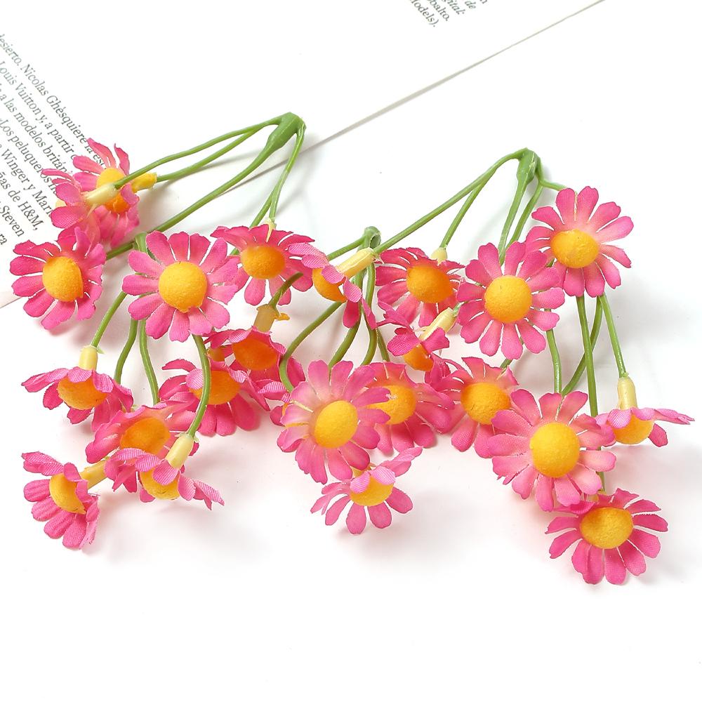 Pastoral Daisy and Sunflower Artificial Silk Flower Bouquet for DIY Wreath Decoration