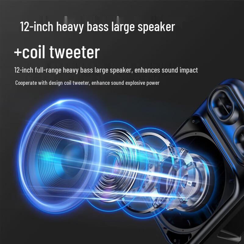 Aigo S56 12-inch Portable Bluetooth Trolley Speaker with Microphone CN plug (adapter included)