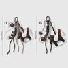 Handmade Brown PU Leather Horse Keychain Bag Charm Key Holder Stylish Animal Figure Keyring for Gift and HandBag Decors