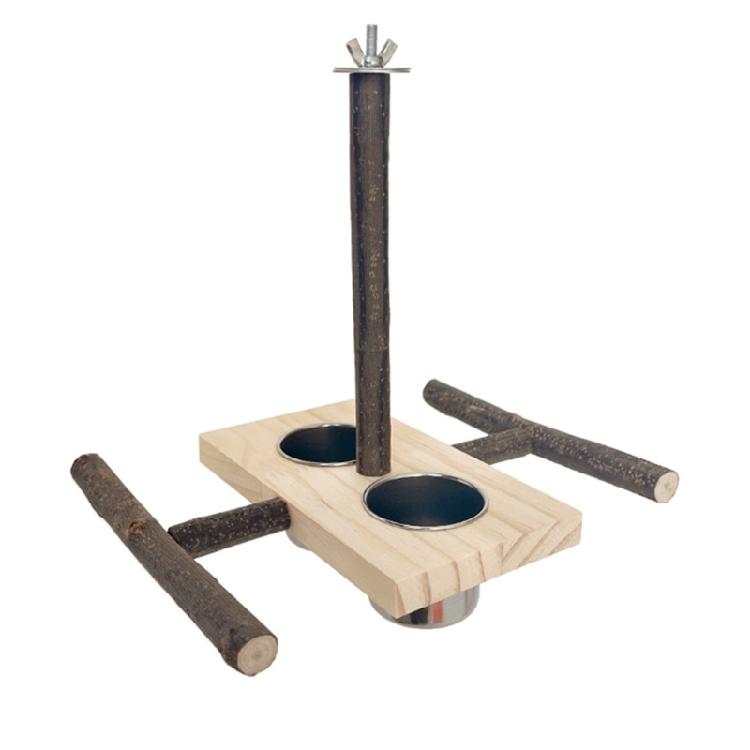 Bird Perch Grinding Toy Molar Feeding Cups Perch for Beaks and Teeth Care Chew Toy Cage Mount Feeder 1