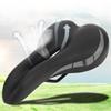 PU Leather Hollow Bicycle Saddle Folding Breathable Mountain Bike Cycling Seat CushionBlack