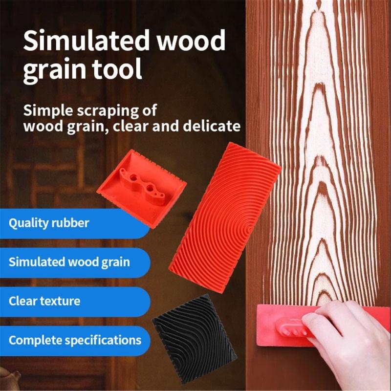 Safe Textured Paint Roller With Ergonomic Handle For Home Decoration Realistic Wood Effect Coating Tool