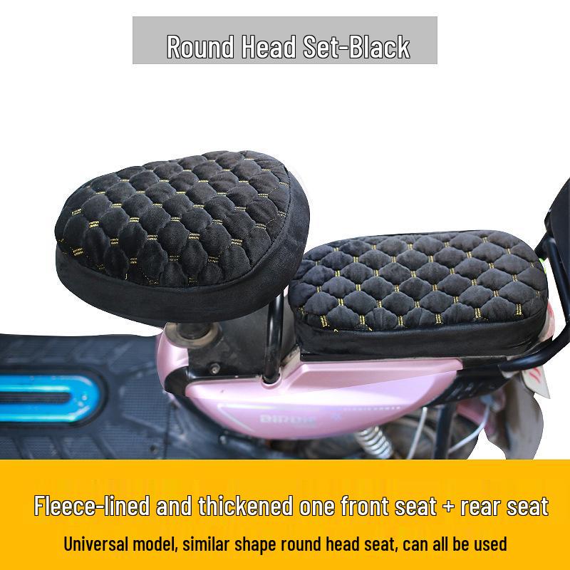 Plüsch-Winter-Sitzbezug für Elektrofahrzeuge - Verdickter Schwamm, Universell passend für Fahrräder und Akku-Fahrzeuge