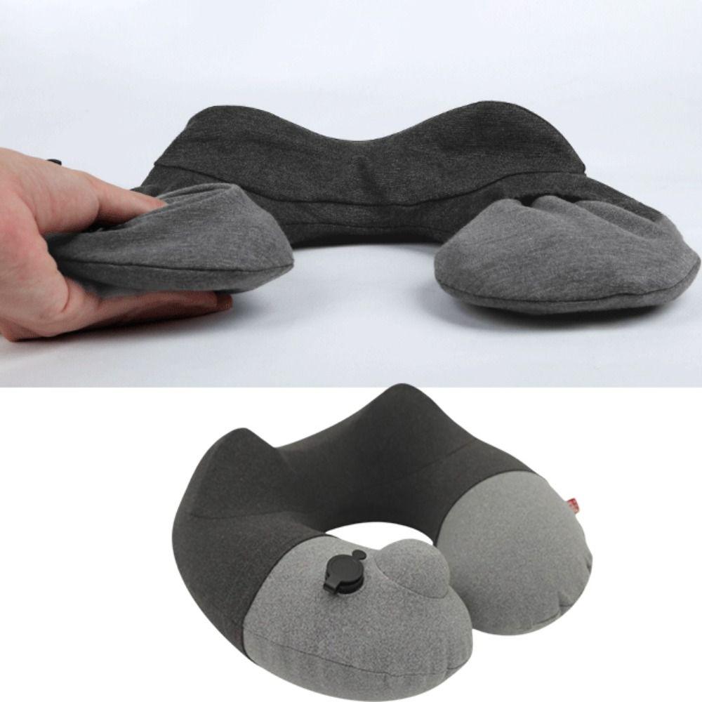 Washable Press Type Inflatable Travel Pillow Detachable Neck Support Pillow  Business Trip