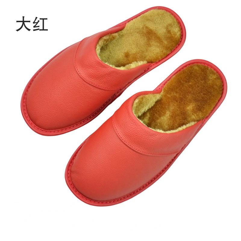 Luxury Cow Split Leather Men's Handmade Men Home Slippers Spring Slip on Soft Comfortable Black Brown Bedroom Indoor Flat Shoes