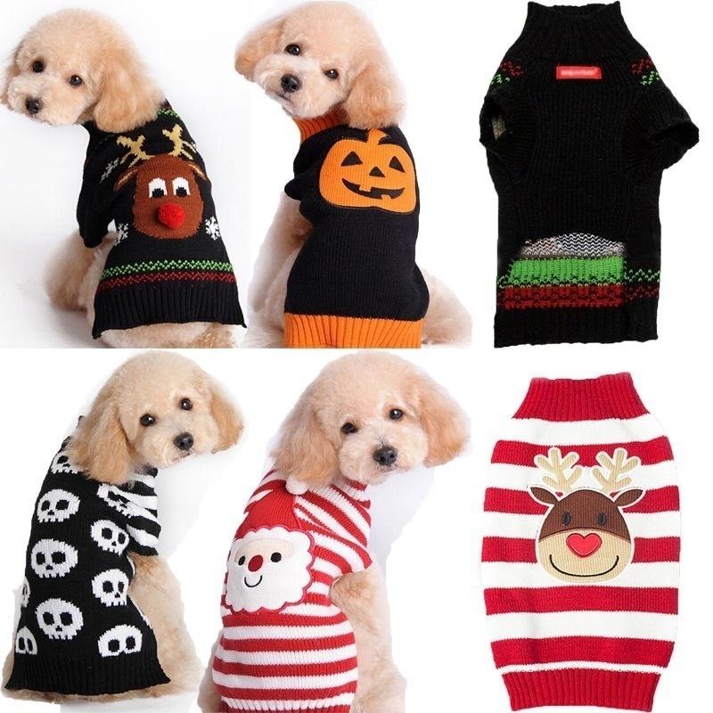 Lovely Pet Dog Warm Jumper Sweater Halloween Christamas Theme Xmas Clothing Puppy Cat Kintwear Costu