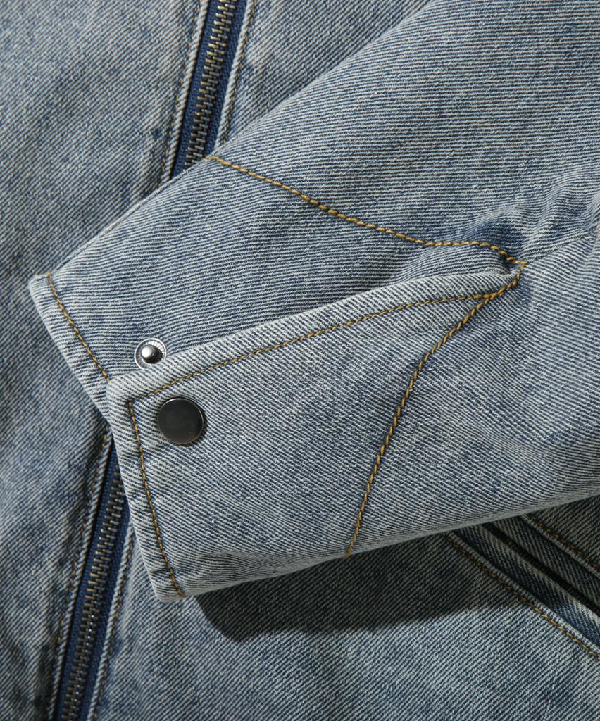 Dimitri Black 2Way Og Fade Wash Detroit Quilted Denim Jacket_Dust Indigo
