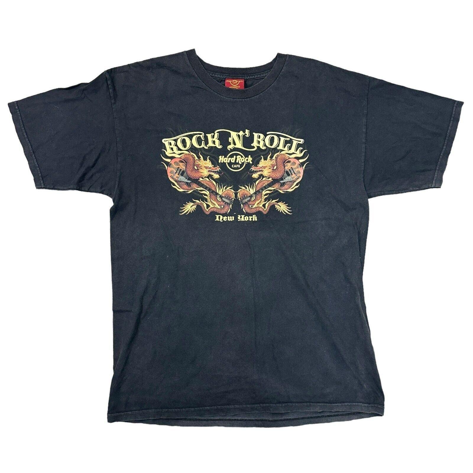 Hard Rock Cafe T-Shirt Mens Womens Tees Top New York Graphic Print Regular Black Mens M