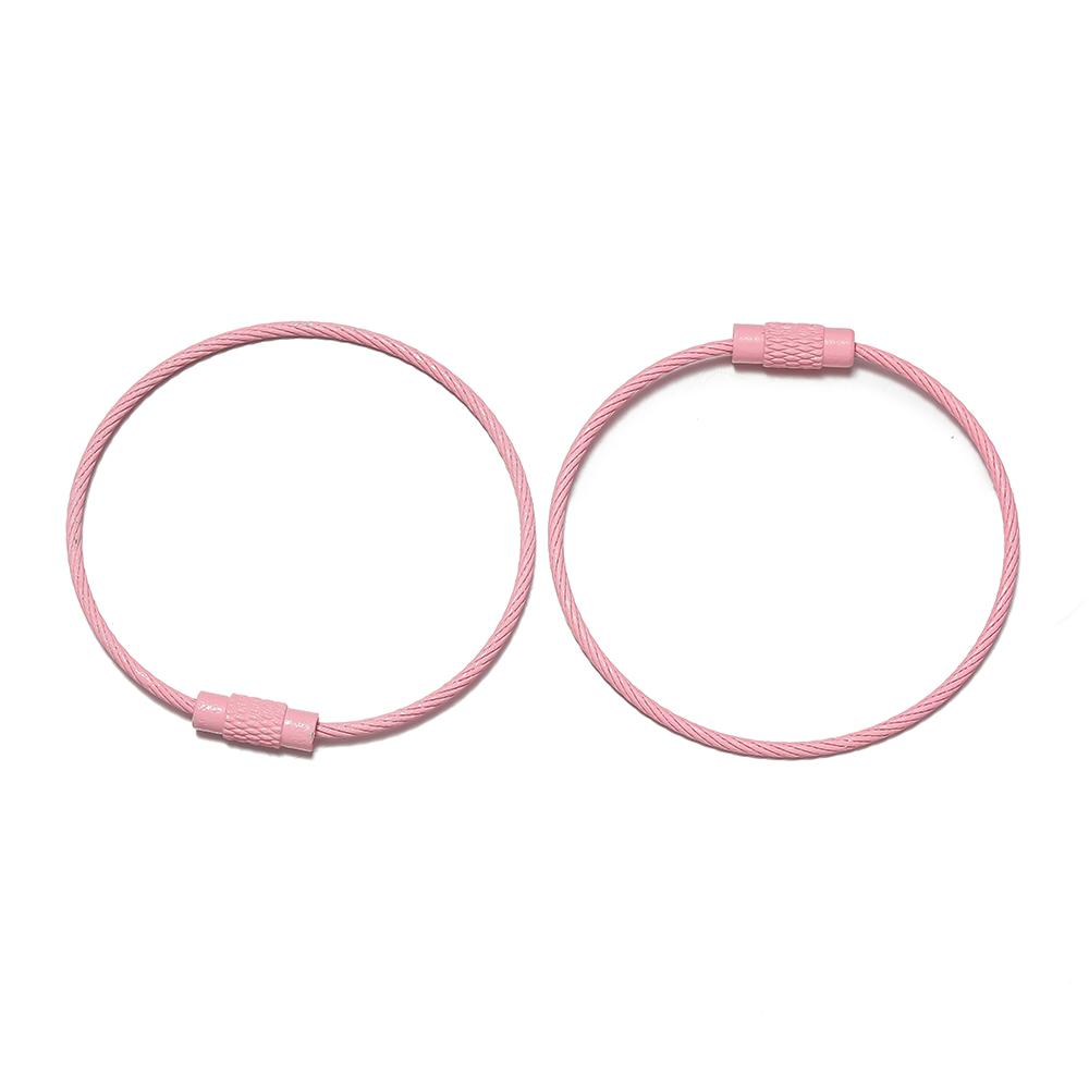 10pcs/Lot Colorful Iron Wire Keychain Cable Loop Screw Lock Rope Key Holder Keyring Key Chain Rings for Jewelry Making Supplies