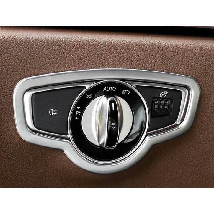 Headlight Switch Control 2016-21 Matte Sliver Button Ring For Benz E-Class W213
