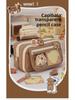 Large-Capacity Capybara Pencil Case for Girls - Cute Transparent Design for Junior High Students