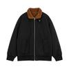 FW23 Wendbare Faux-Shearling Baumwolljacke Herren Jacken Space-Black Braun-Kaffee J324123BEH