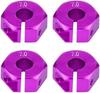 4Pcs 12mm Hex Wheel Hub Adapters – Universal for 1/10 RC Cars HSP Sakura – 7mm Height, Purple
