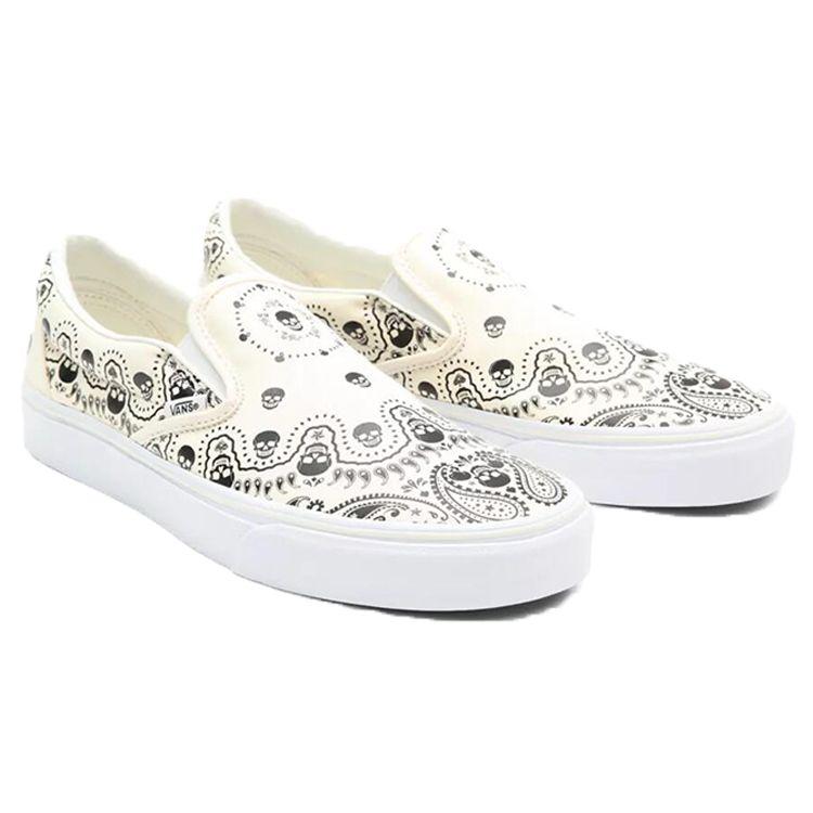 Vans Classic Slip-On Bandana - Classic White Unisex Sneakers Black VN0A33TB42S