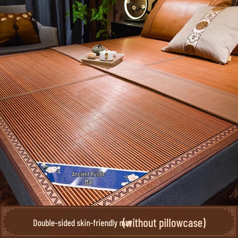 Master Xi 2025 Dual-Use Bamboo and Ice Silk Straw Mat for Summer and Winter