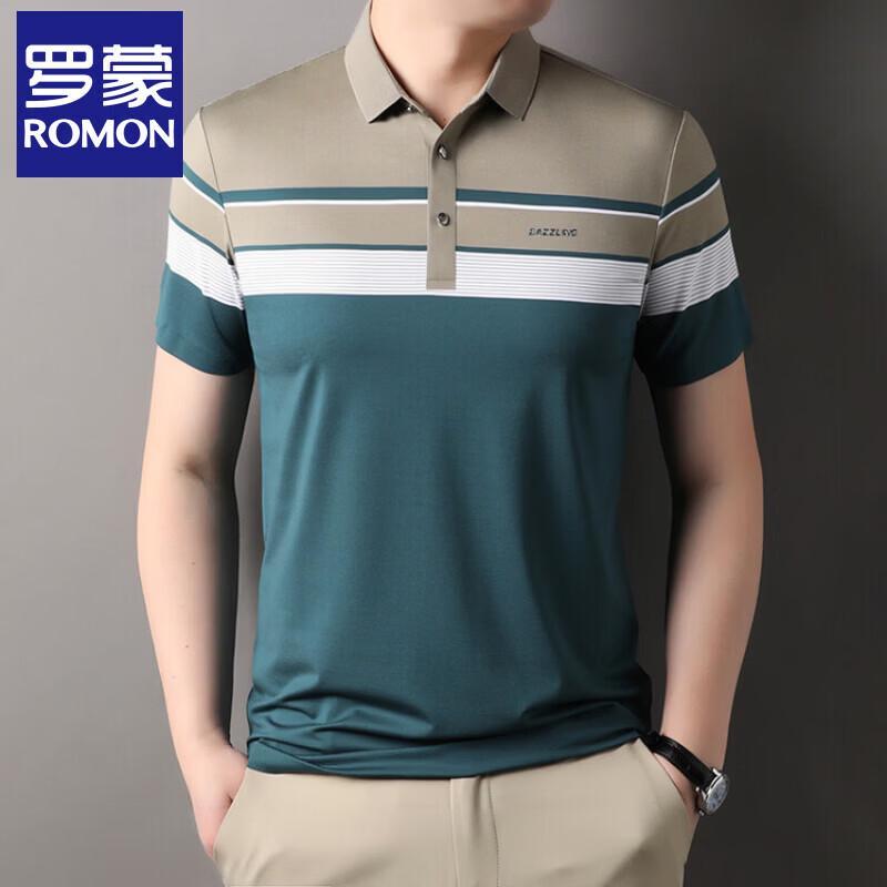 Luomen Men s Striped Business Casual Polo Shirt 50