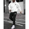 Mens Winter Animal Paw Print Hoodie Pants Set Streetwear Casual Tracksuit