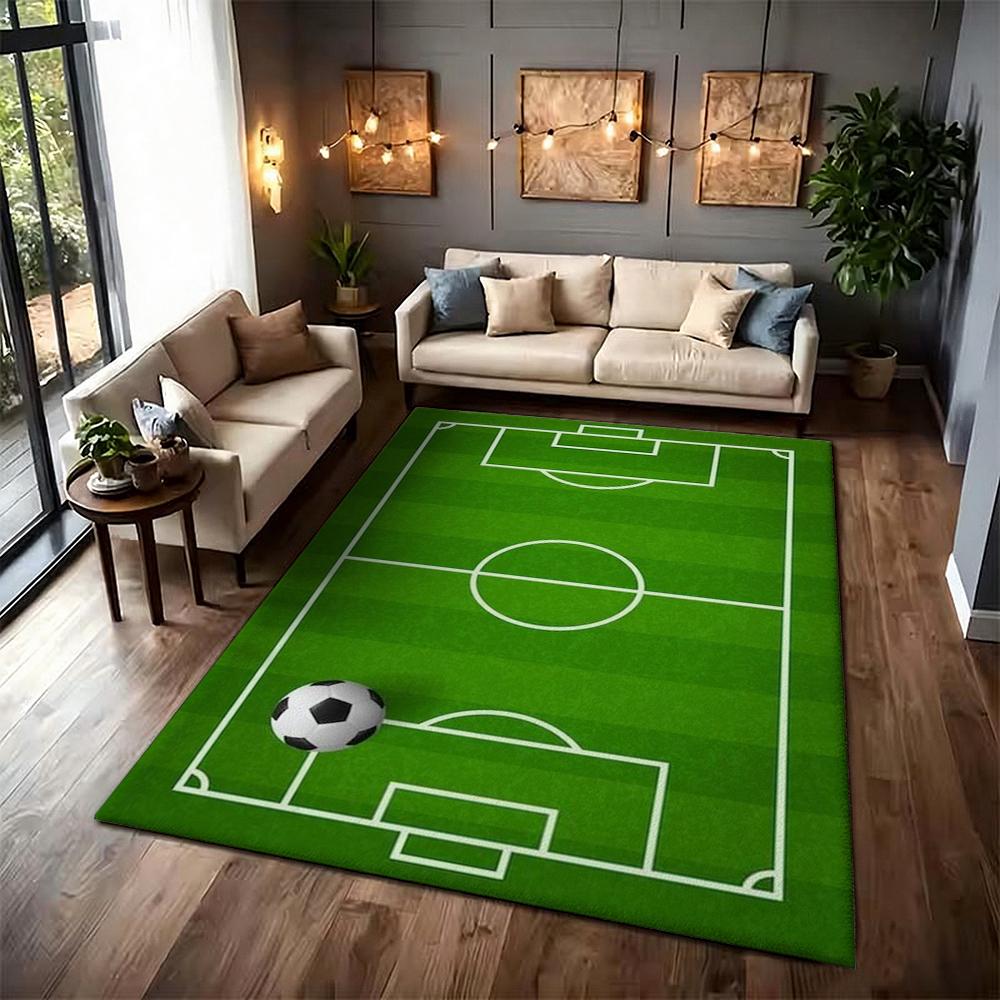Soccer Ball Water Splash Print Theme Rug Soft Texture Nonslip Carpet For Hallway Balcony Study Home Party Decor Christmas Gift