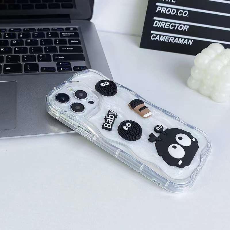 Fashion Drip Glue Genie Coal Ball Phone Case For iPhone 15 14 13 12 Pro Max Shockproof Cover For iPhone 15 14 13 12 Pro