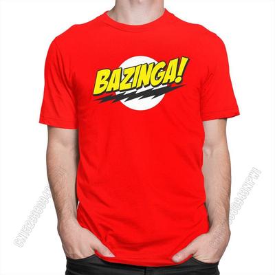 The Big Bang Theory Bazinga T Shirt Men 100% Cotton Handsome Sheldon Cooper T-Shirt