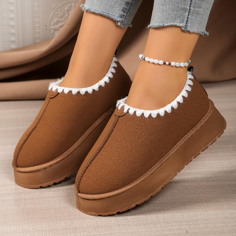Fashion Low-top Snow Boots Women's 2025 New Winter Velvet and Thickened Cotton Drag Outward Wear Non-slip Northeast Cotton Shoes