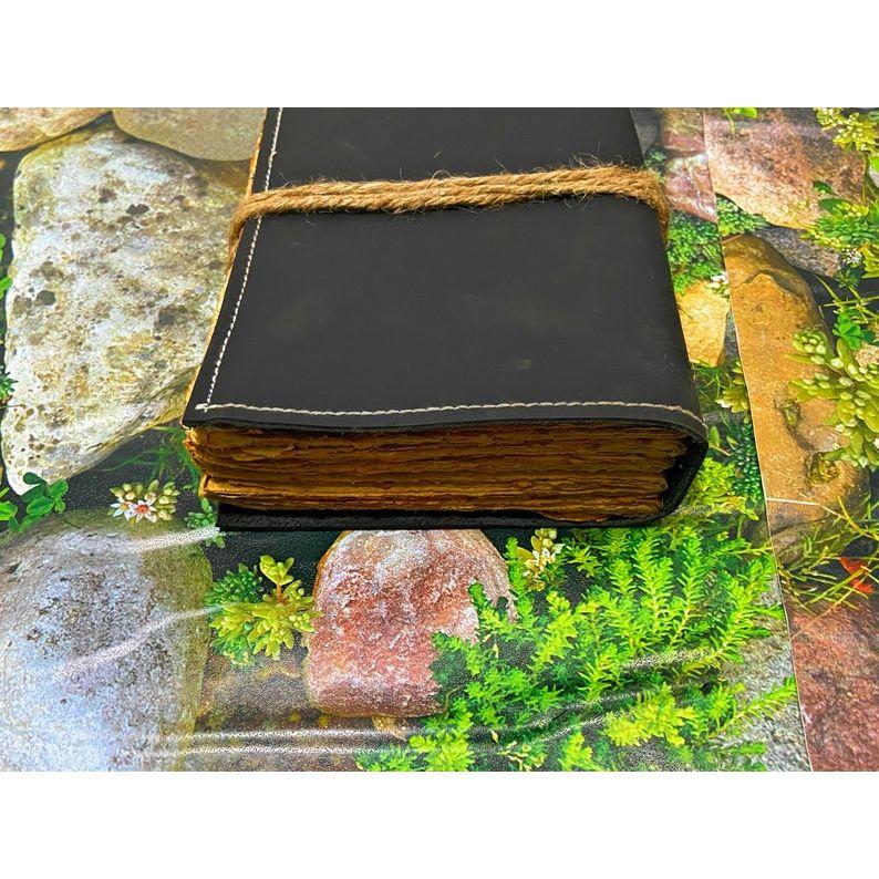 Leather Journal, Vintage Look Bound Journal - Handmade Antique Deckle Edge Paper, Grimoire Journal, Personal Journal For Sketching,