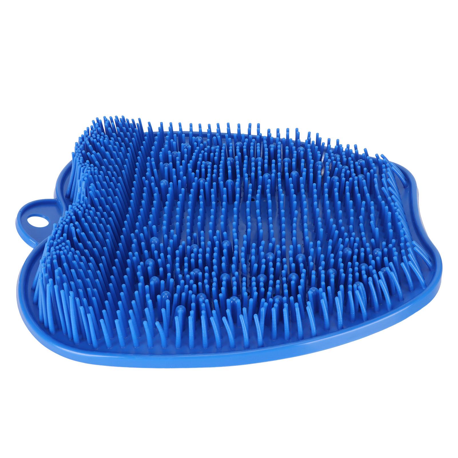 

Shower Foot Scrubber Soft Silicone Anti Slip Suction Cup Odour Removal Foot Washer for Bathing Bathroom Massage Blue синий
