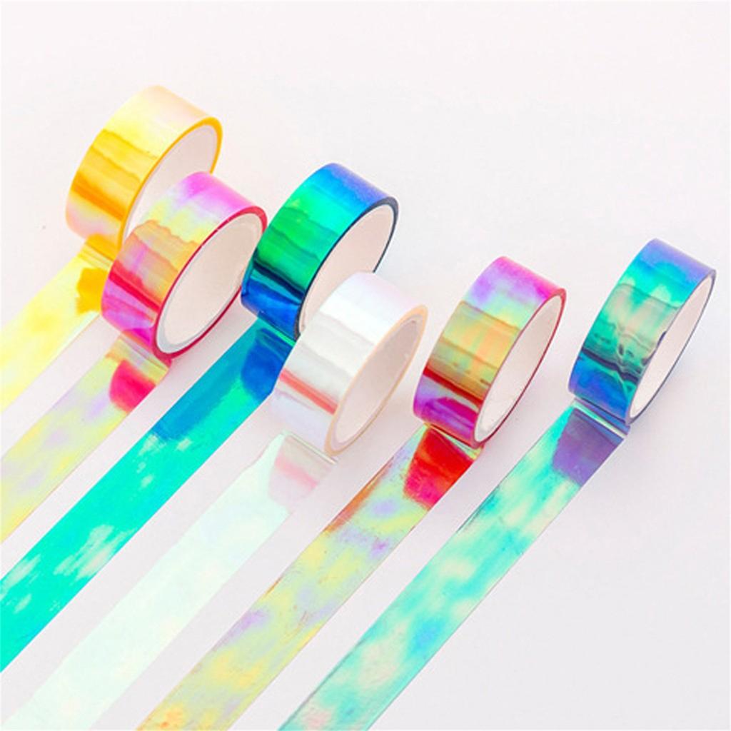Waterproof Holographic Gradient Adhesive Tape Durable Decorative Craft Tape Suitable for Various Surfaces and Applications