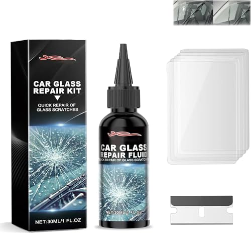 

Набор для ремонта трещин лобового стекла [новая модель 2025 - инструмент для ремонта + стеклянная пленка + 30 мл] Ремонт стекла Набор для ремонта лобового стекла автомобиля, набор для ремонта стекла, стекло ч