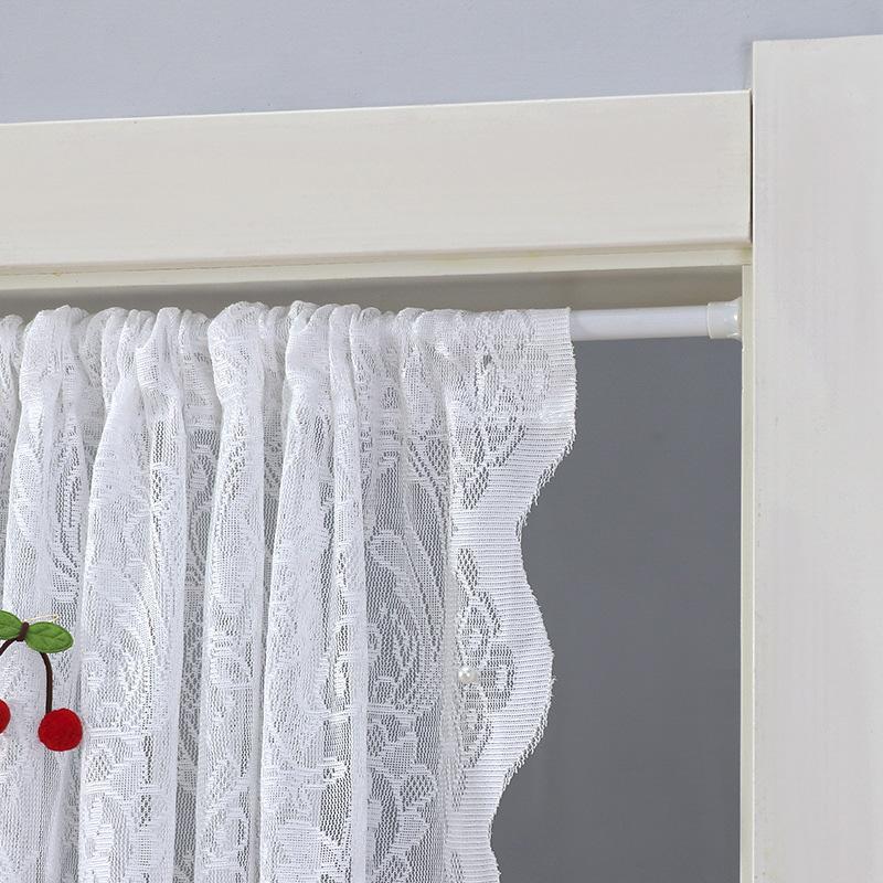 2 Stück/Set Dreieckiges Design Heimdeko Klarer Tüll Französische Vintage Spitze Türvorhang Ganzjährig Halbvorhang mit Perlen