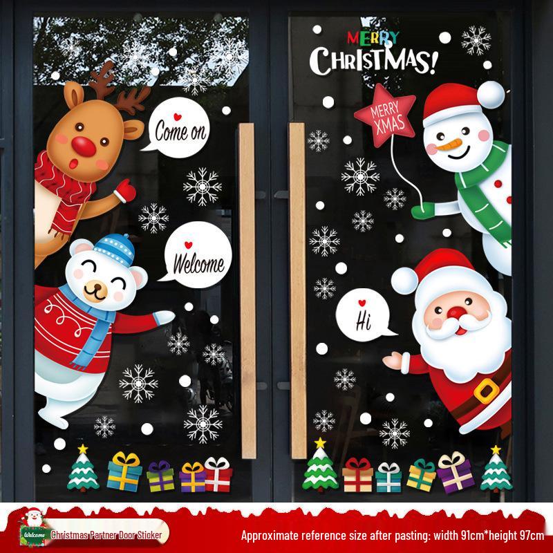 Santa Claus Christmas Window Clings - Tree, Door Stickers & Ornament Decor