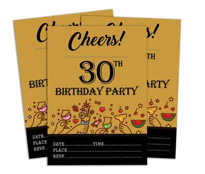 Carte d'Invitation d'anniversaire marron Darling Souvenir imprimable élégant remplir ou écrire en blanc invite 28 pièces 5 x 7