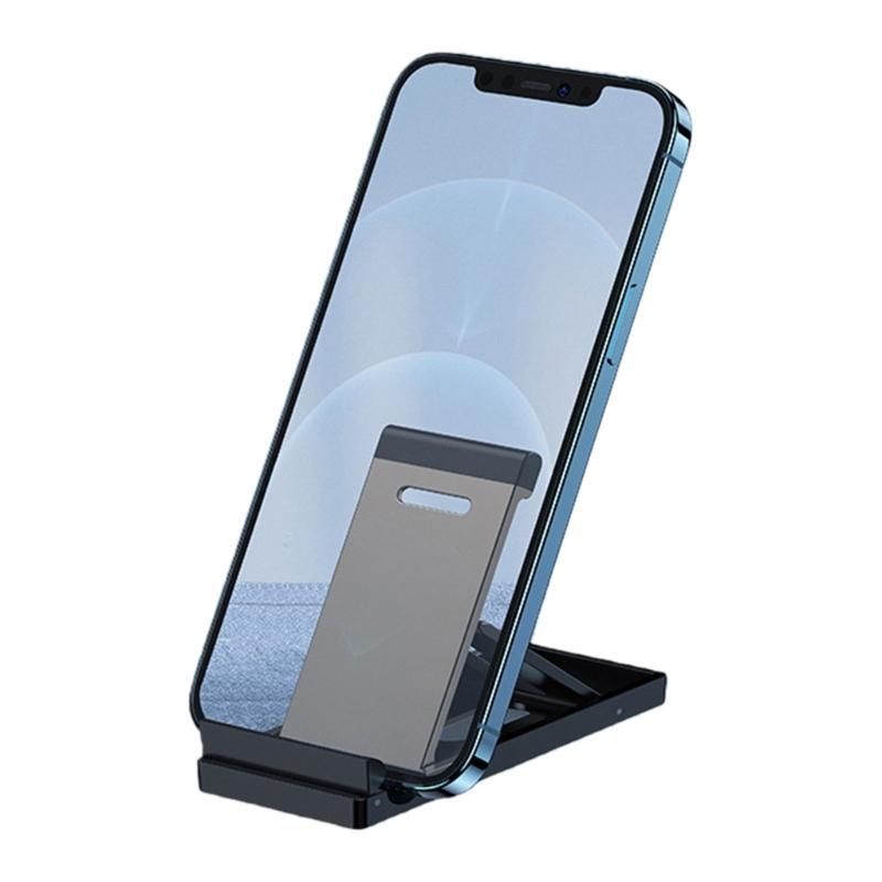 

Portable Aluminum Alloy Foldable Phone Stand Holder Adjustable Angle For Smartphones With Universal Compatibility чорний