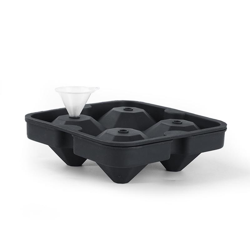Diamond-Shaped Ice Cube Tray - 6 Grids Silicone Mold for Ice Balls, Chocolate, and Cake