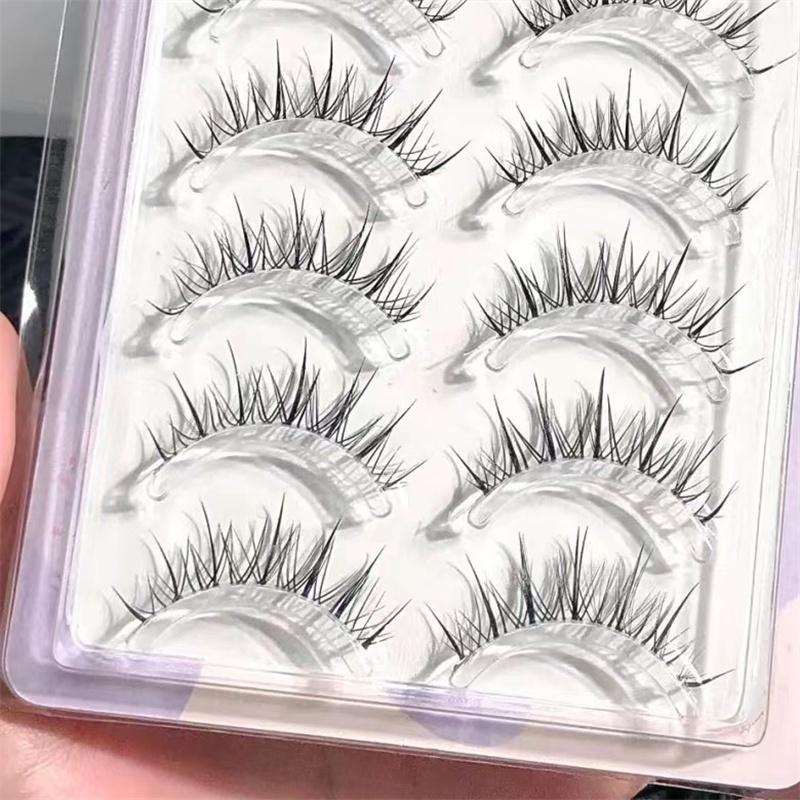 Eye Lashes 5 Pairs Winged Wispy Natural False Eyelashes Makeup Fox Eye Faux Mink Eyelashes