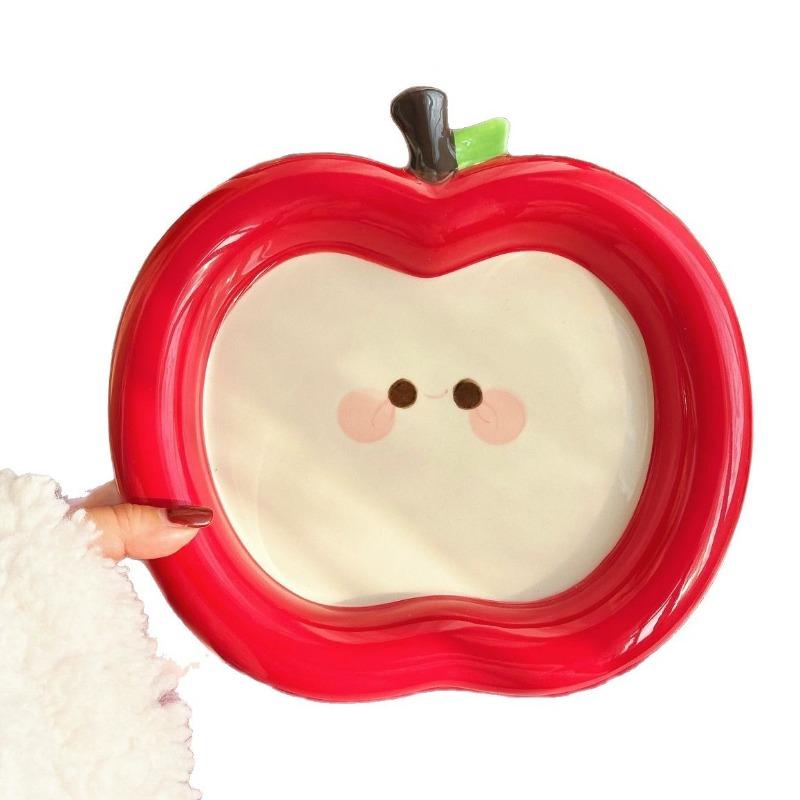 Originality Apple Platter, Fruit Dessert Platter Cute Apple Rice Bowl Breakfast Plate and Italian Noodle Dish